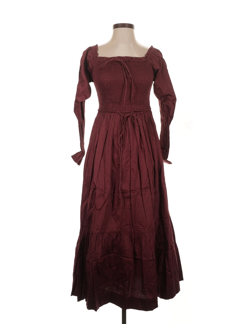 Women's Burgundy Long Sleeve Maxi Dress - Laude the Label